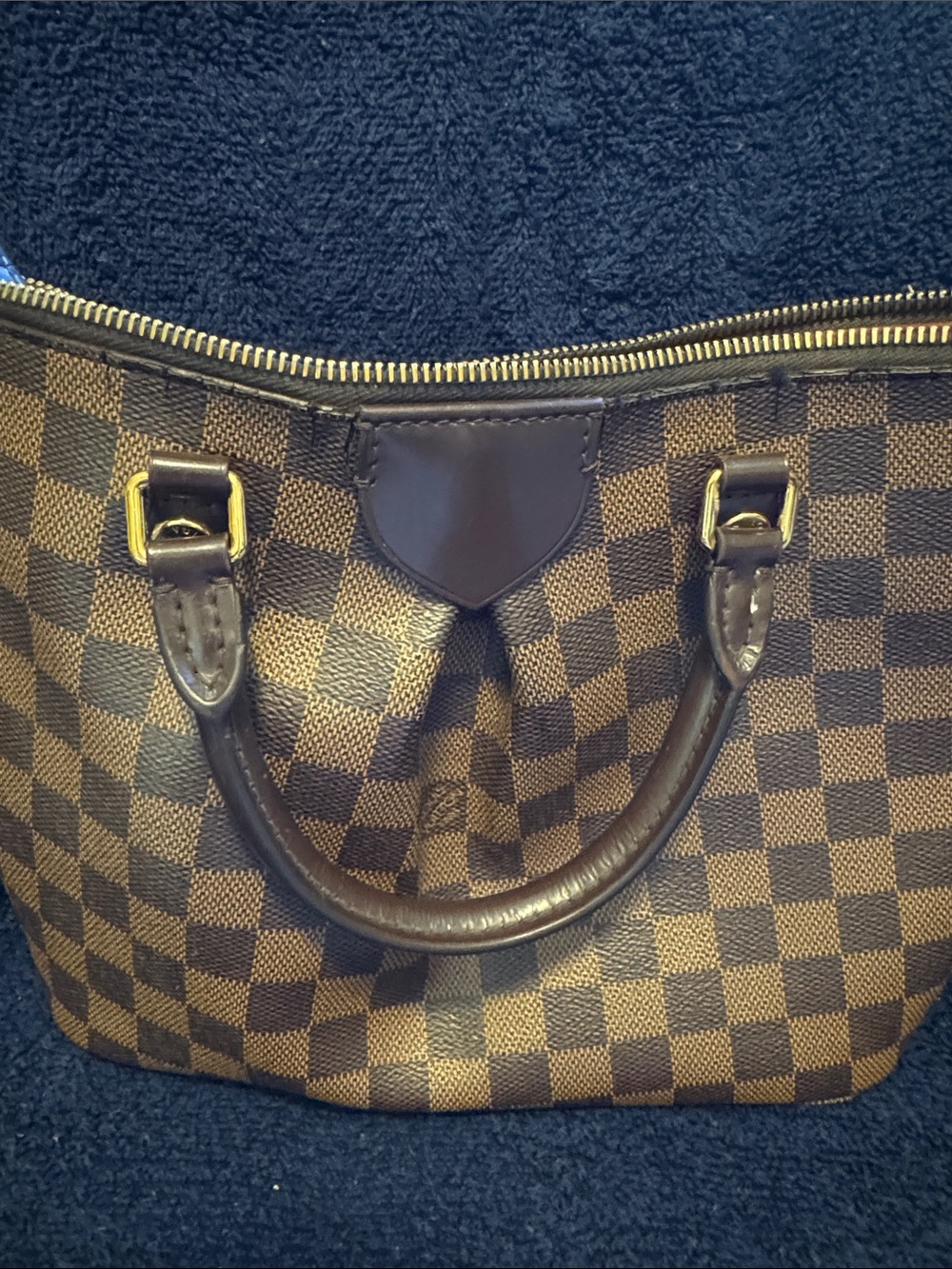 Brown Checkered Tote with Dark Brown Trim - Women Bags